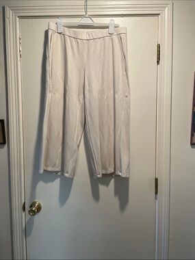 Eileen Fisher Cream Wide-Leg Capris